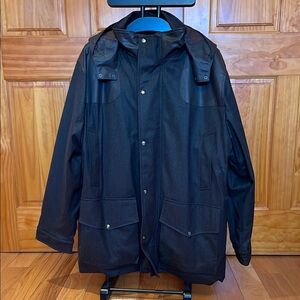 Beretta Gallery Dark Gray Waterproof Raincoat with Fold-Down Collar